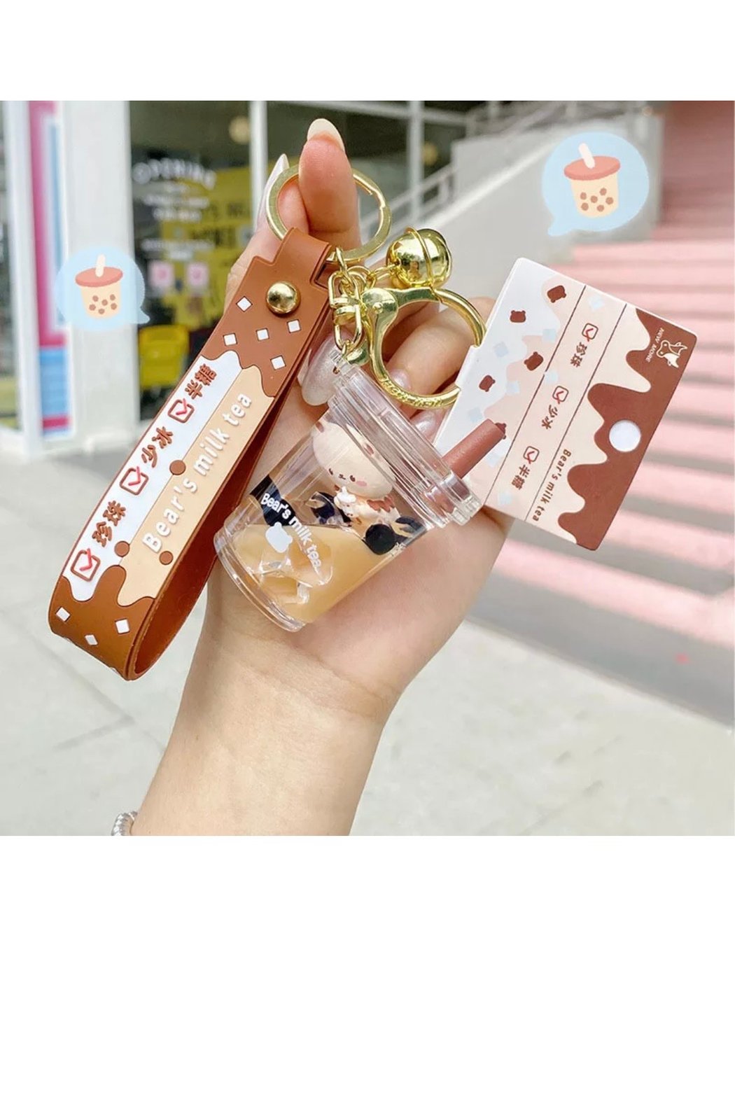 Boba brown bear Keychain
