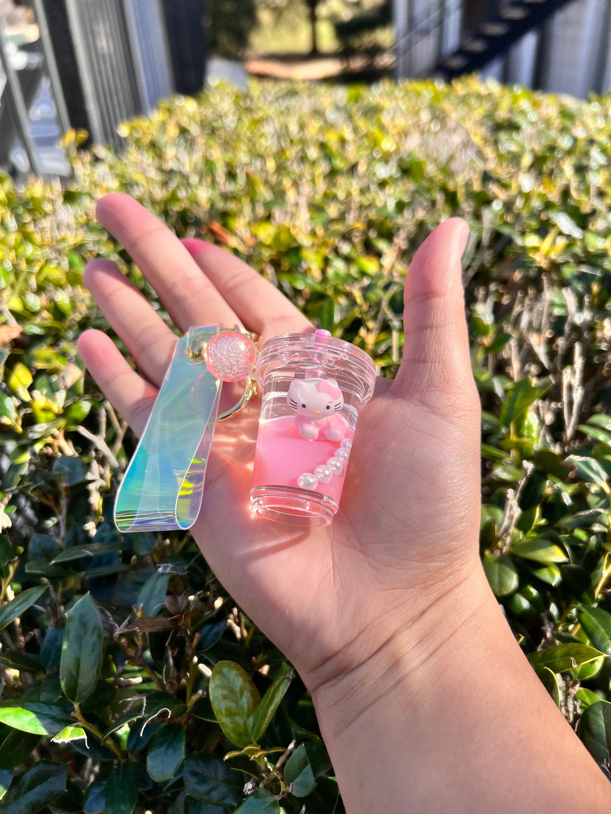 Hello Kitty boba keychain