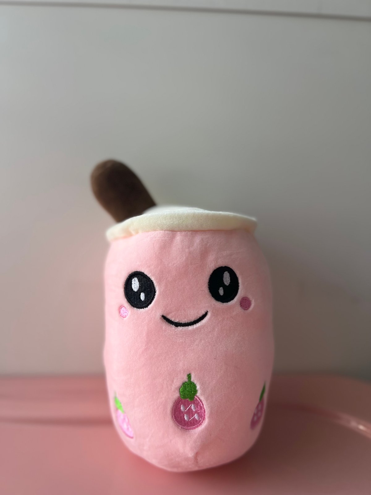 Pink Boba plushie (open eyes)