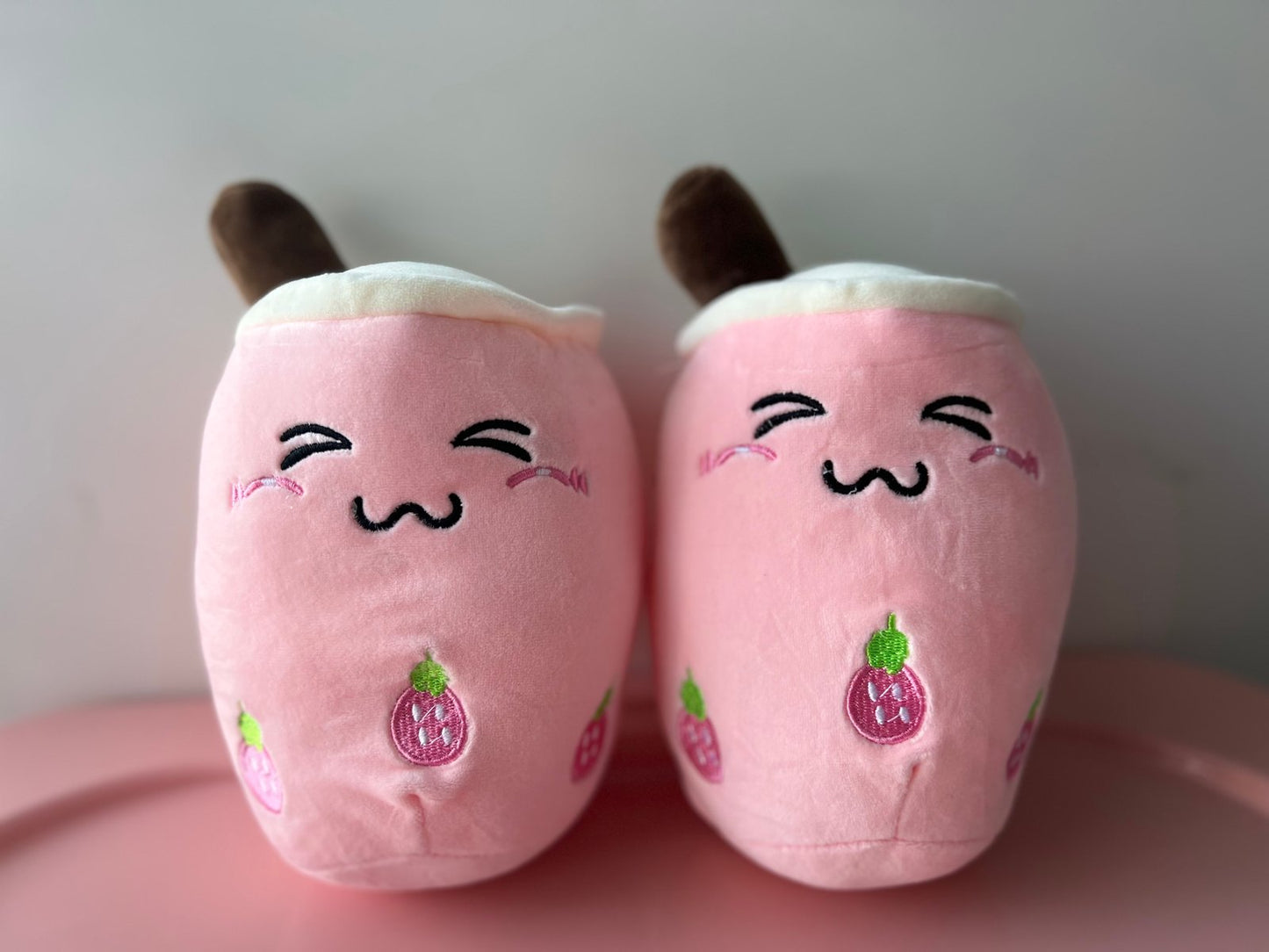Pink shy boba plushie (small)