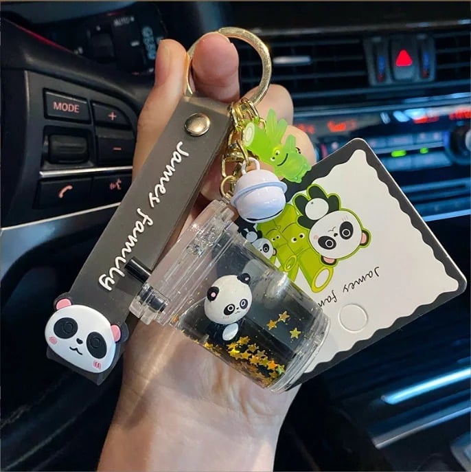 Boba Black Panda keychain