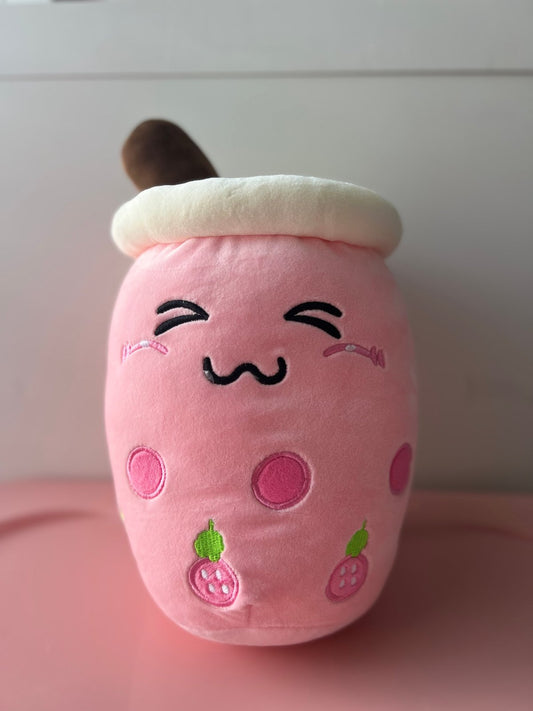 pink shy boba plushie